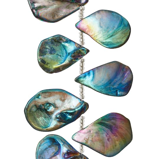 12 Pack: Multicolor Shell Teardrop Beads, 34mm by Bead Landing™